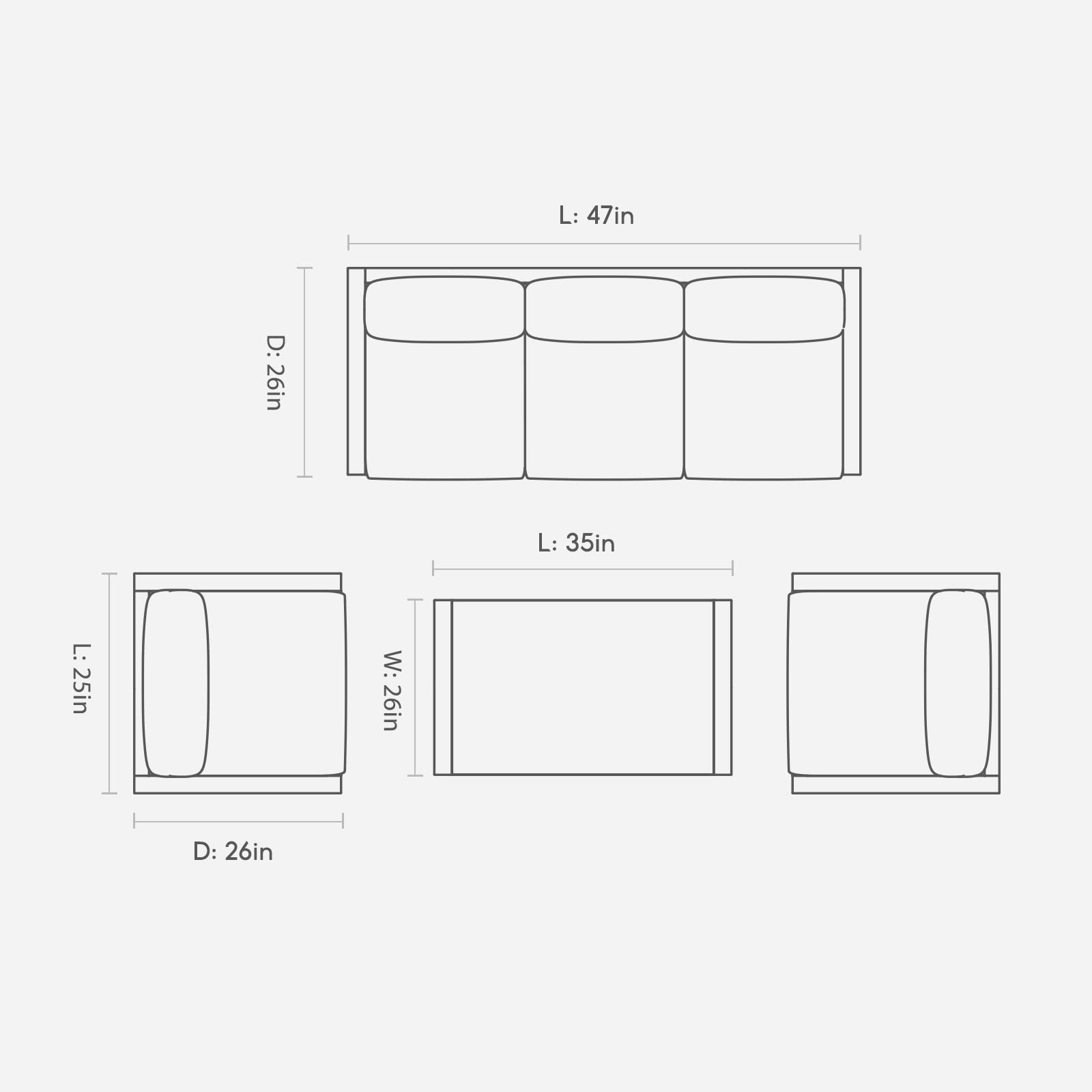 Aluminum 4 - Piece Conversation Set - From Where - 