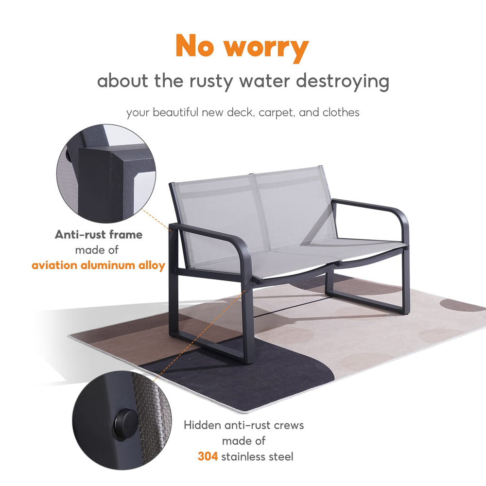 Aluminum 4 - Piece Conversation Set - From Where - 