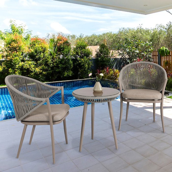 Aluminum Bistro Set with Cushions - From Where - 