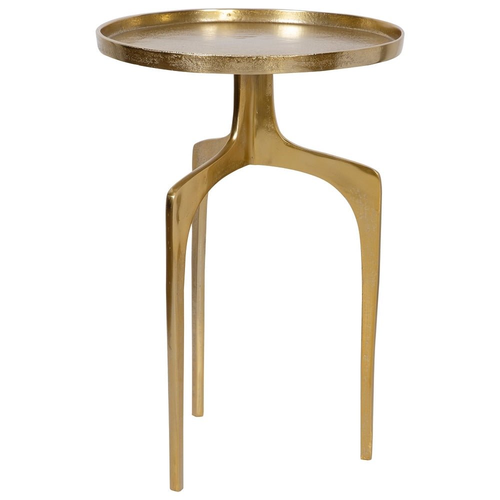 Aluminum Round Gold Accent Table - From Where - 