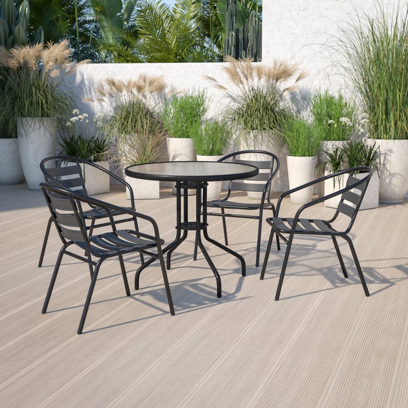 Aluminum Slat Back Stacking Patio Chairs - From Where - 