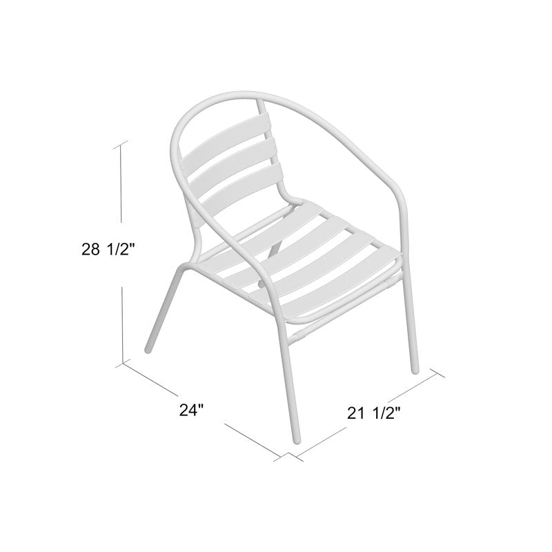 Aluminum Slat Back Stacking Patio Chairs - From Where - 