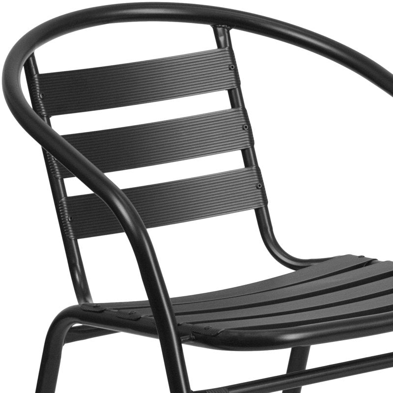 Aluminum Slat Back Stacking Patio Chairs - From Where - 