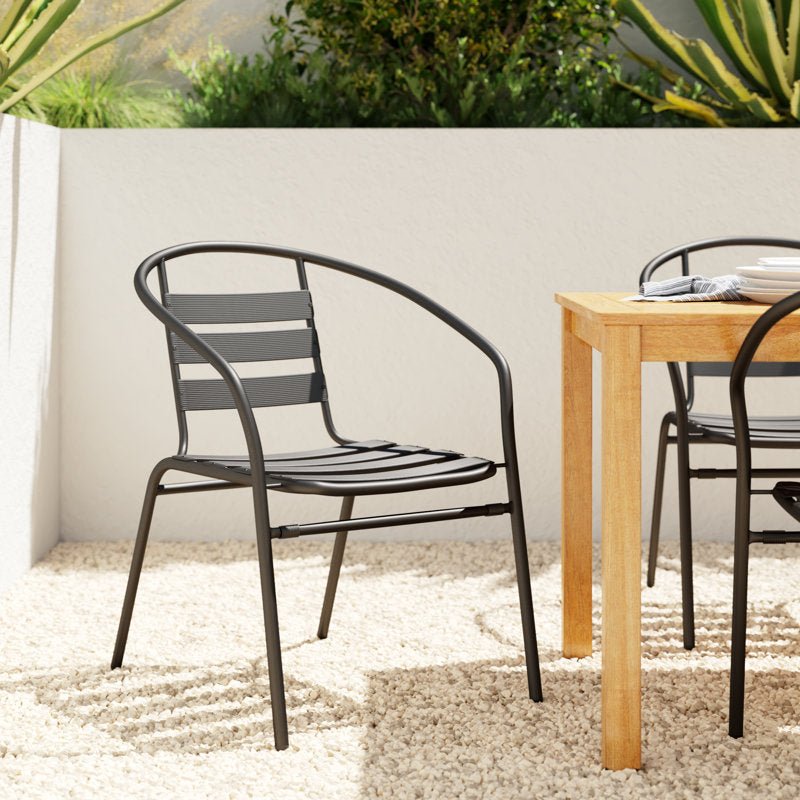 Aluminum Slat Back Stacking Patio Chairs - From Where - 