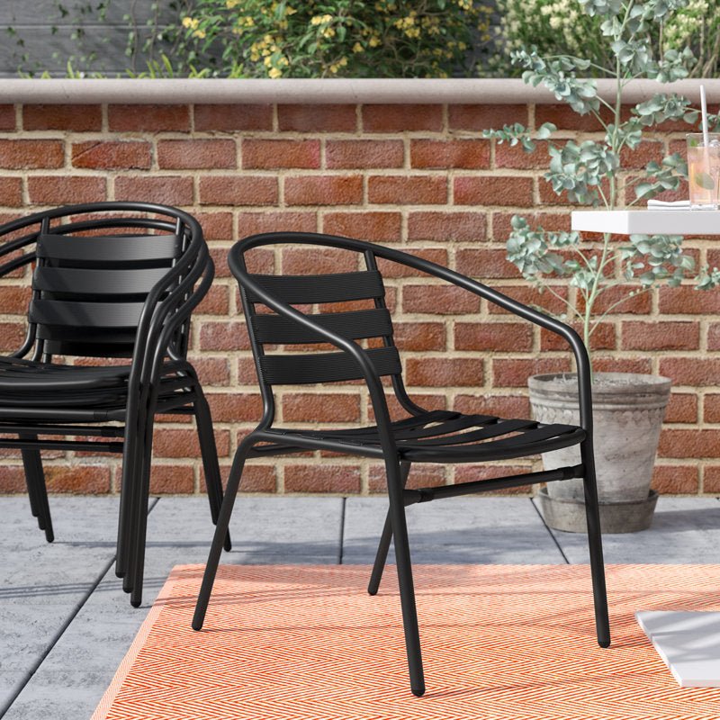 Aluminum Slat Back Stacking Patio Chairs - From Where - 