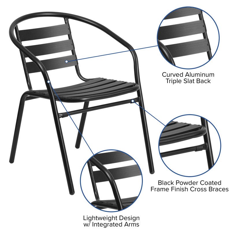Aluminum Slat Back Stacking Patio Chairs - From Where - 