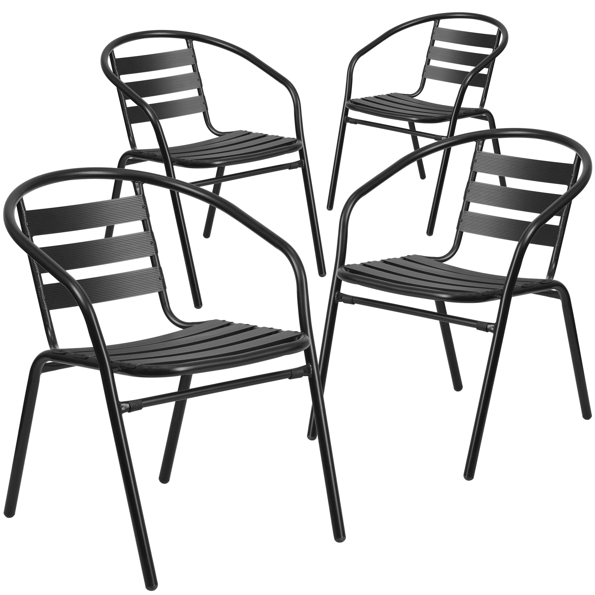 Aluminum Slat Back Stacking Patio Chairs - From Where - 