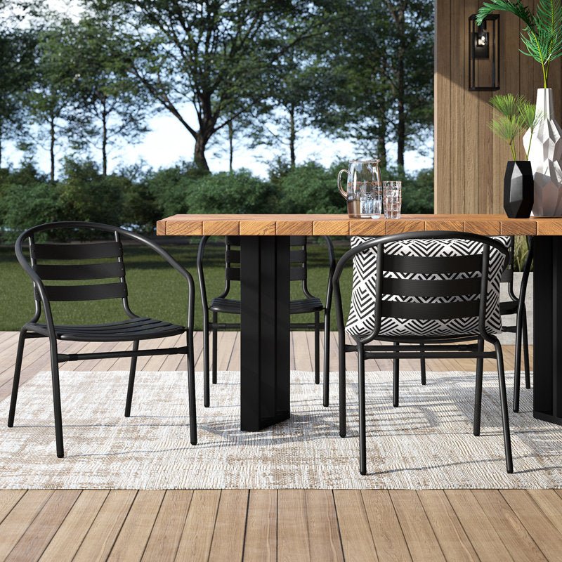 Aluminum Slat Back Stacking Patio Chairs - From Where - 