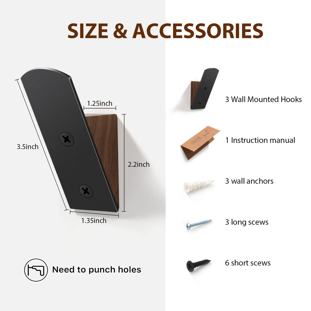 Alxuses Wall Hooks - Pack of 3 - From Where - 