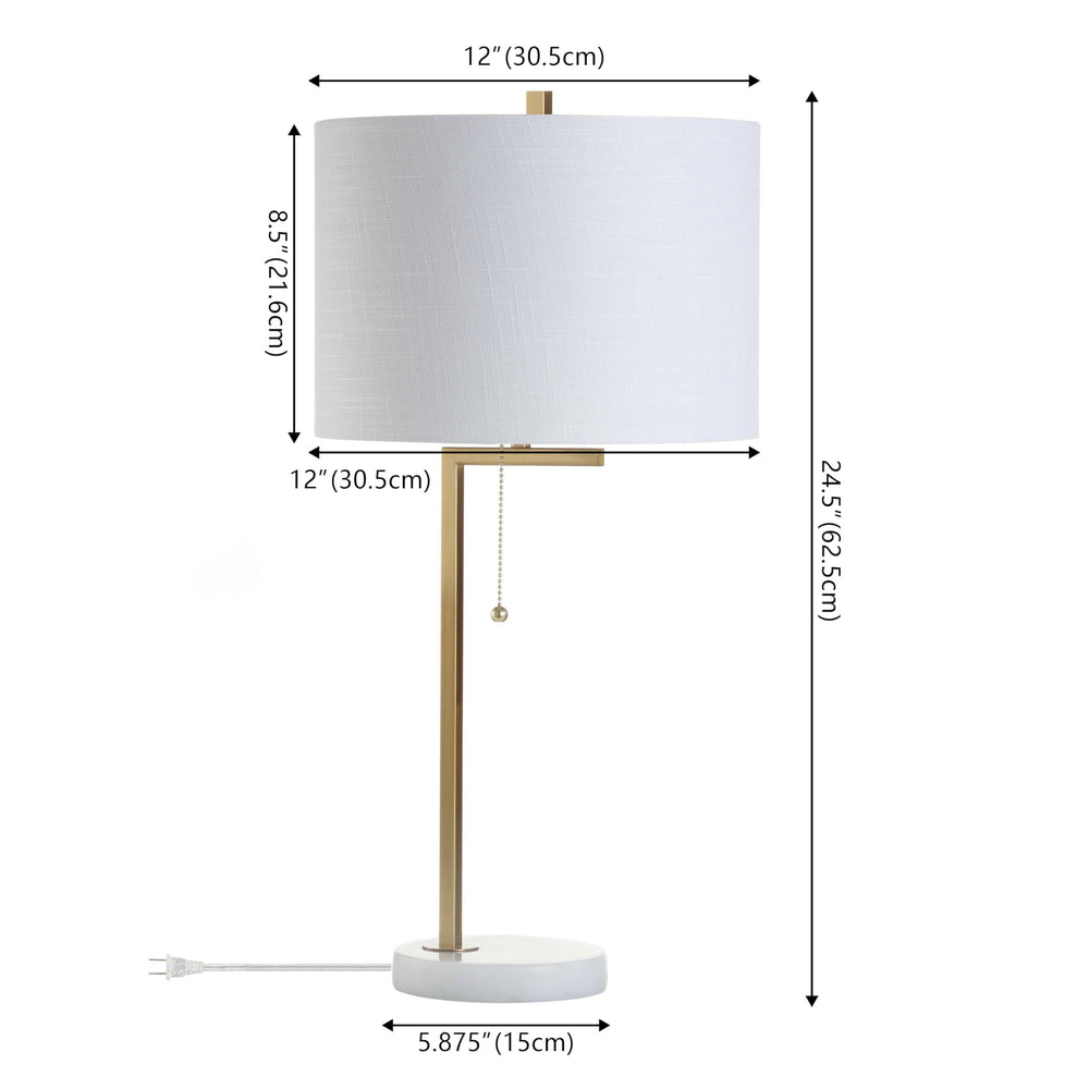 Alyssa 24.5&quot; Metal/Marble Table Lamp - From Where - 