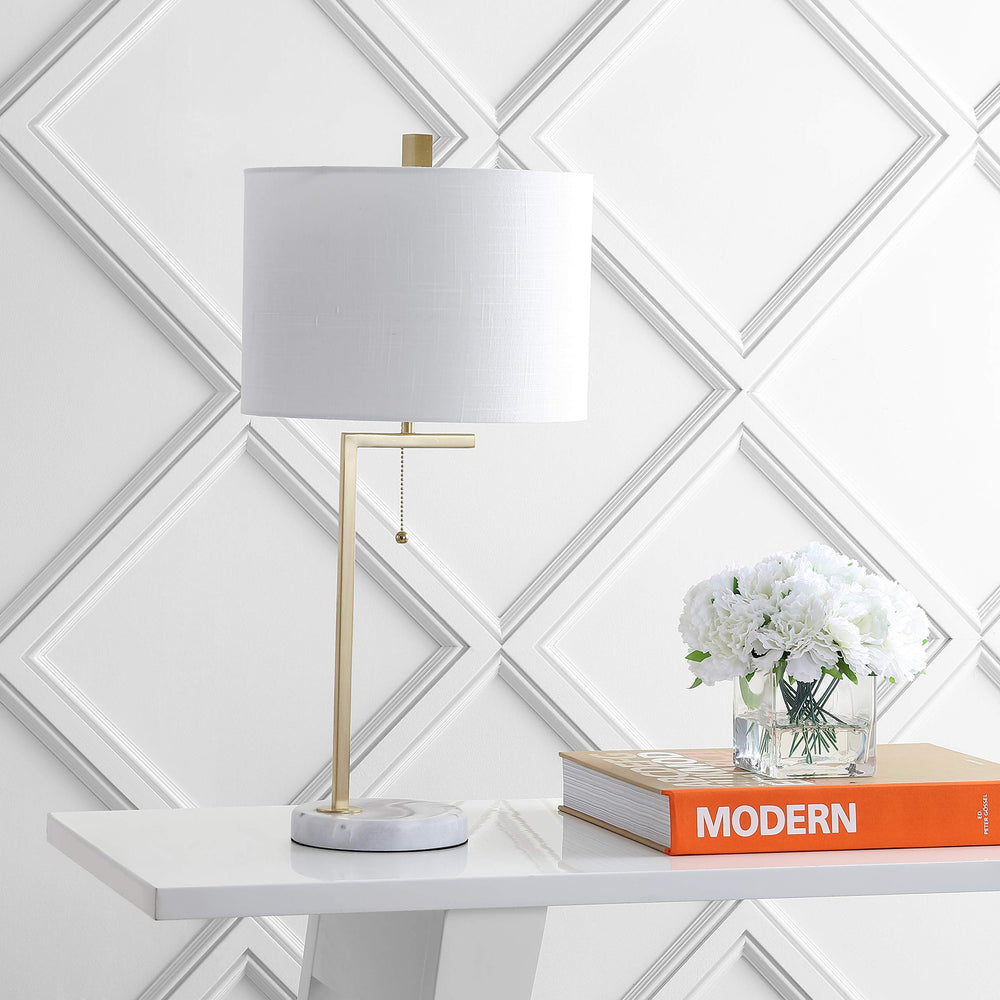 Alyssa 24.5&quot; Metal/Marble Table Lamp - From Where - 