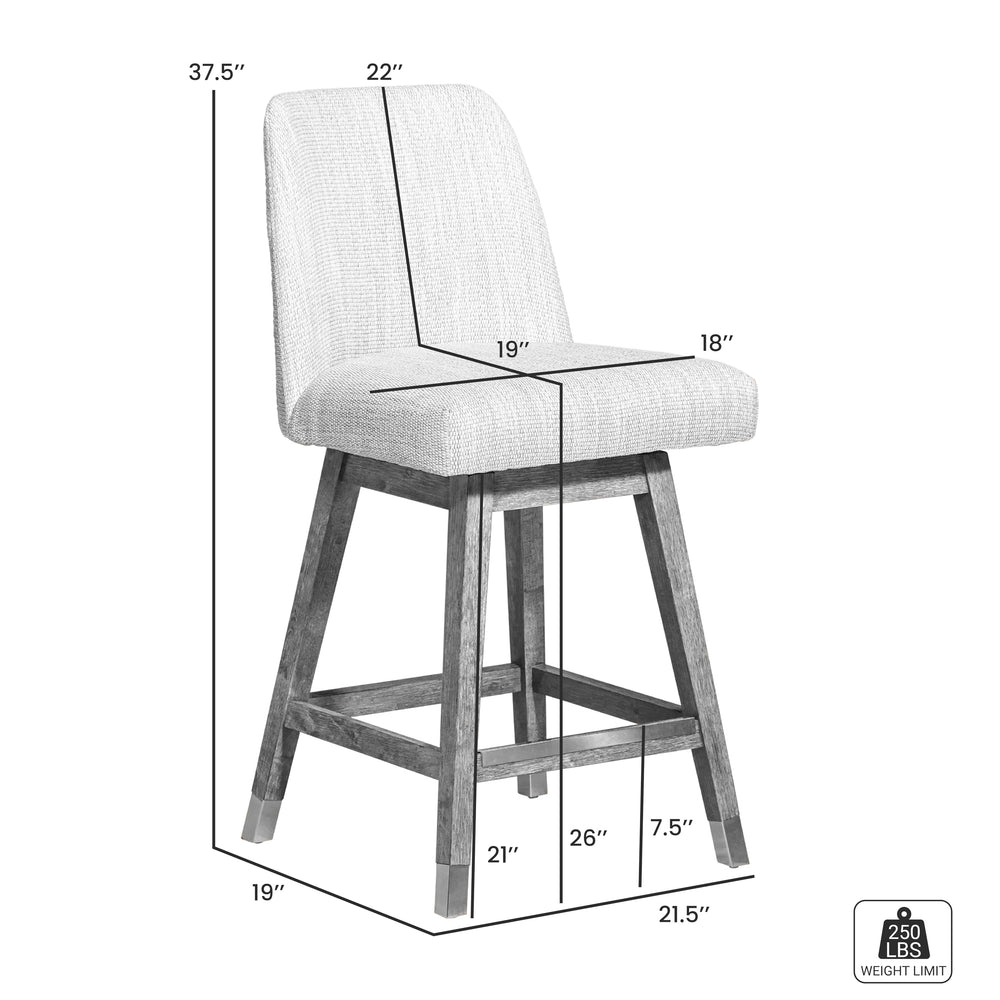 Amalie Farmhouse 26" Swivel Bar Stool - From Where Finds - 