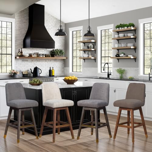 Amalie Farmhouse 26" Swivel Bar Stool - From Where Finds - 