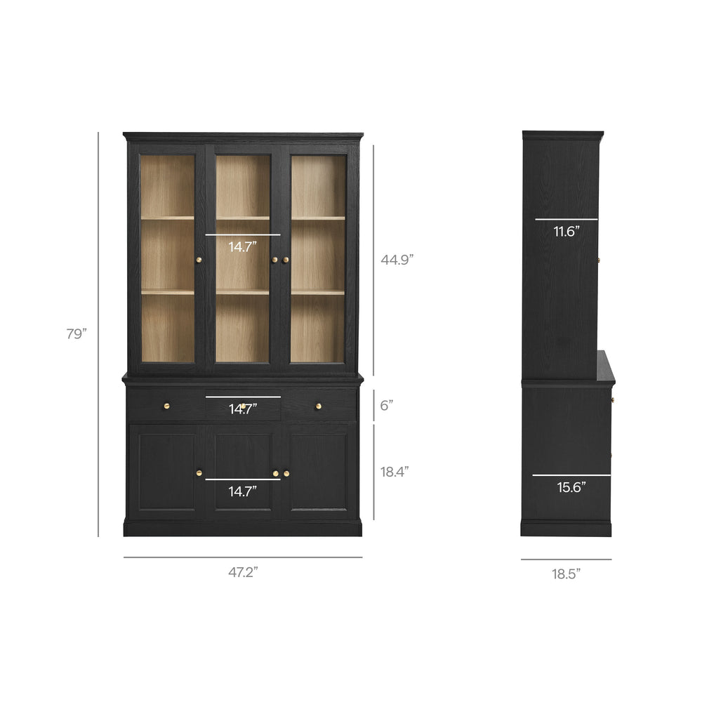 Amara 79 Inch Large Storage Display Cabinet - From Where Finds - 