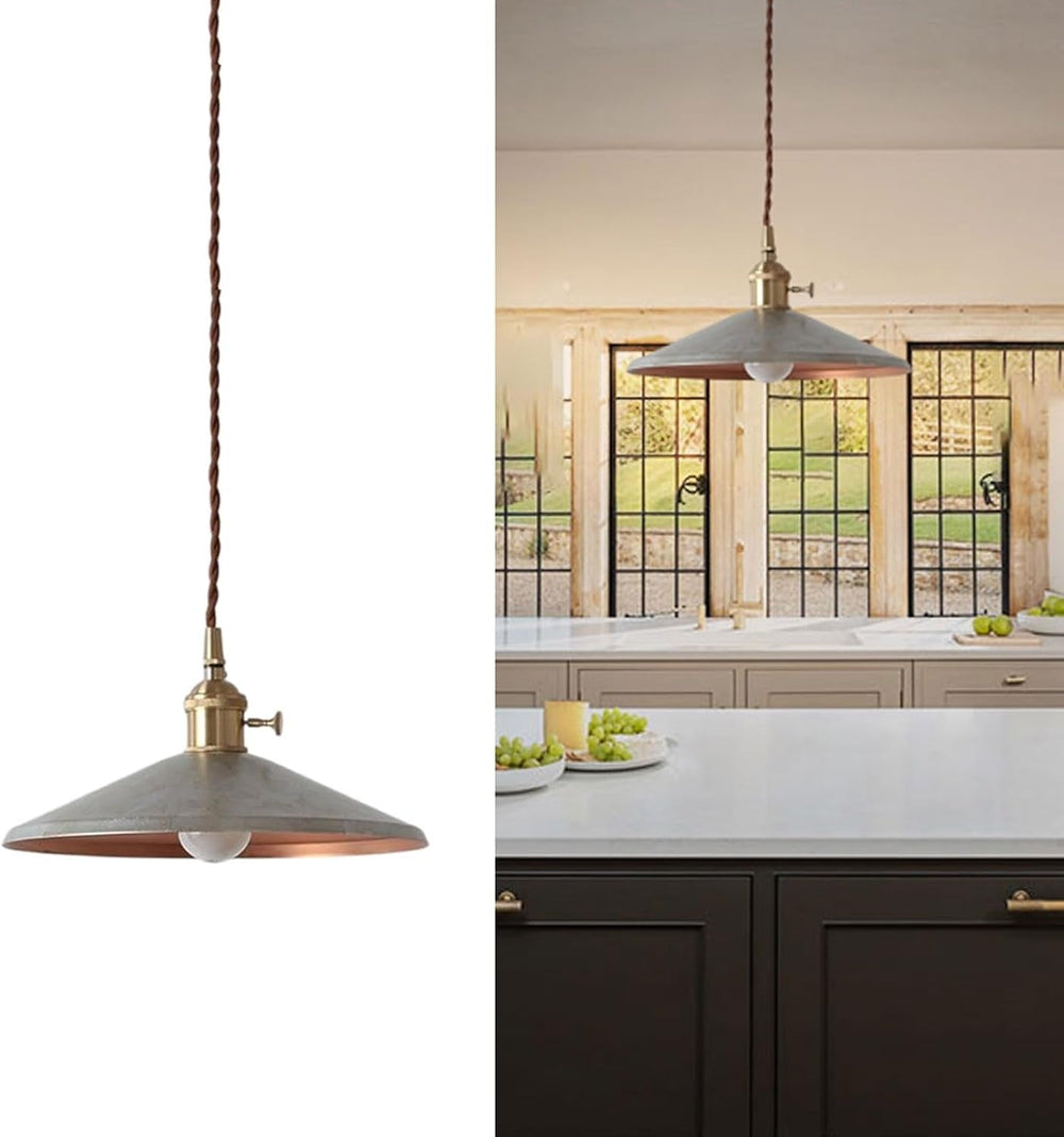 American Vintage Industrial Style Brass Pendant Light - From Where - 