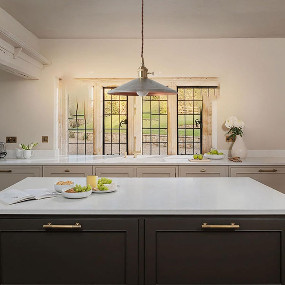 American Vintage Industrial Style Brass Pendant Light - From Where - 