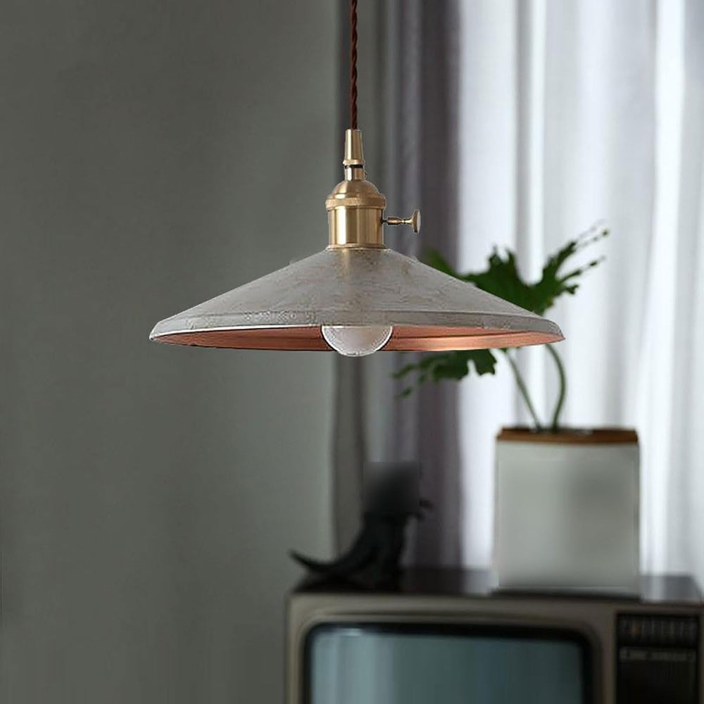 American Vintage Industrial Style Brass Pendant Light - From Where - 