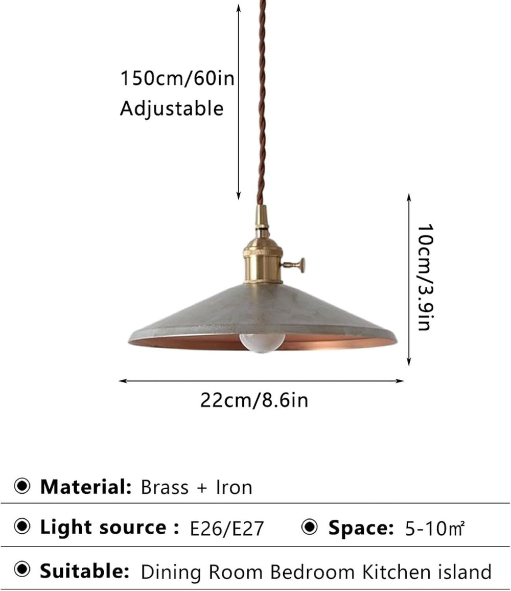 American Vintage Industrial Style Brass Pendant Light - From Where - 