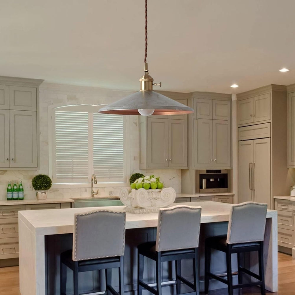 American Vintage Industrial Style Brass Pendant Light - From Where - 