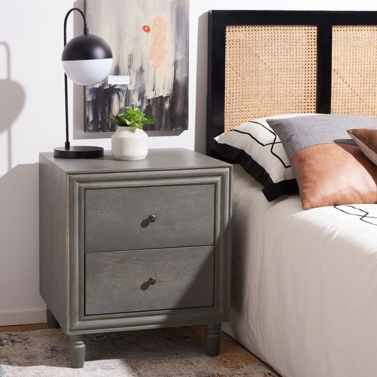 Blaise Nightstand With Storage Drawers- AMH6605B