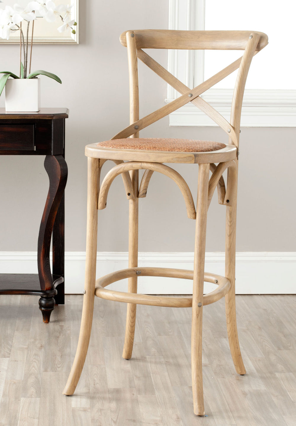 Franklin X Back Bar Stool