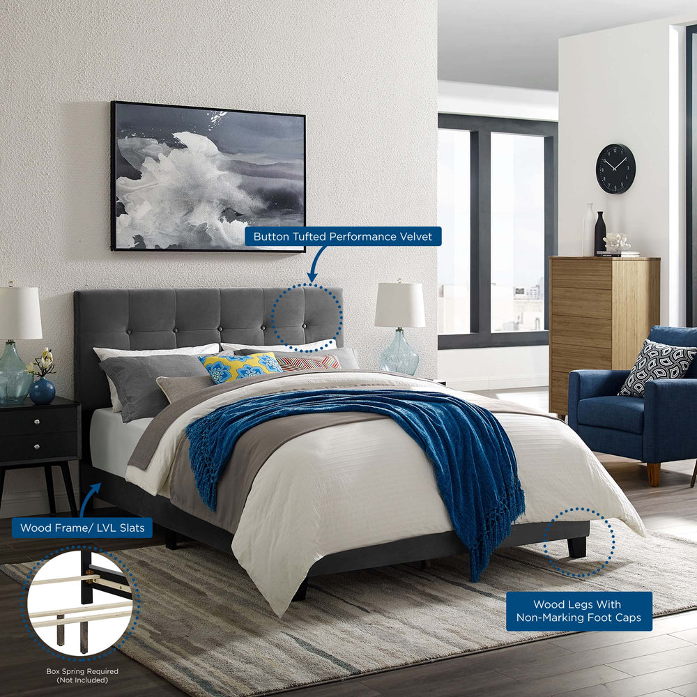 Amira Performance Velvet Bed - From Where Finds - 