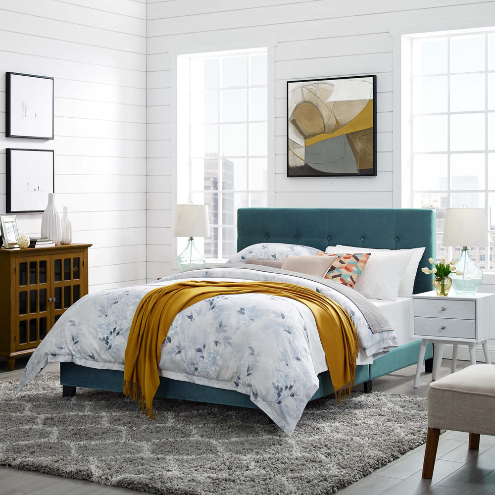 Amira Performance Velvet Bed - From Where Finds - 