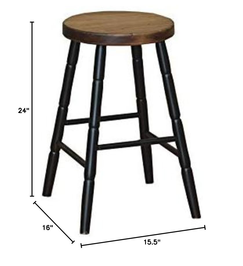 Amish Hand Made Wooden Bar Stool - From Where - 
