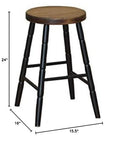 Amish Hand Made Wooden Bar Stool - From Where - 