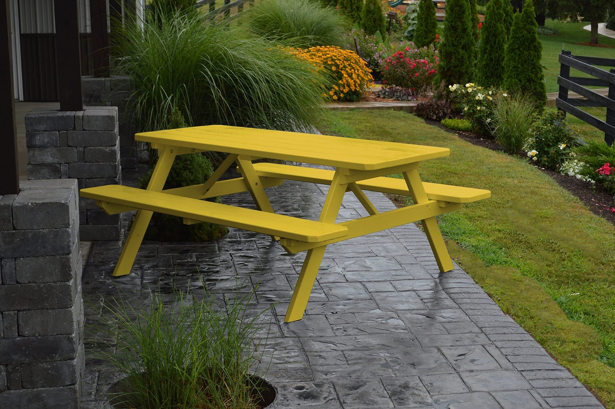 Amish - Made 55" Pine Picnic Table - From Where - 