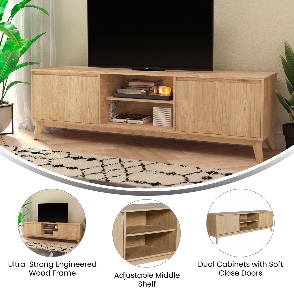 Amittai Engineered Wood TV Stand - From Where - 