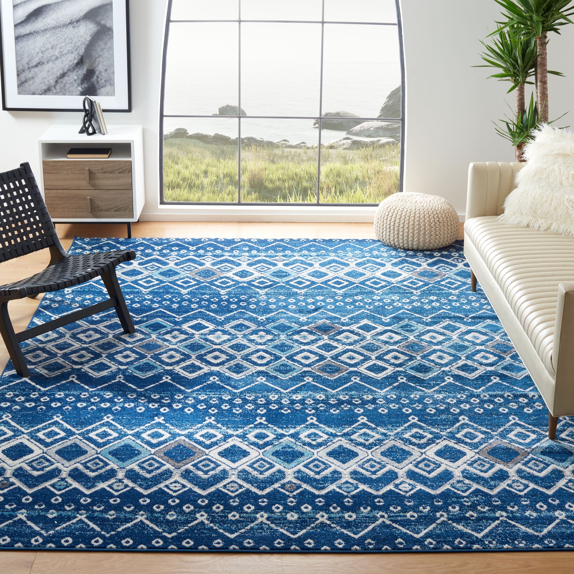 Amsterdam 5x8 Navy Beige Area Rug - From Where - 