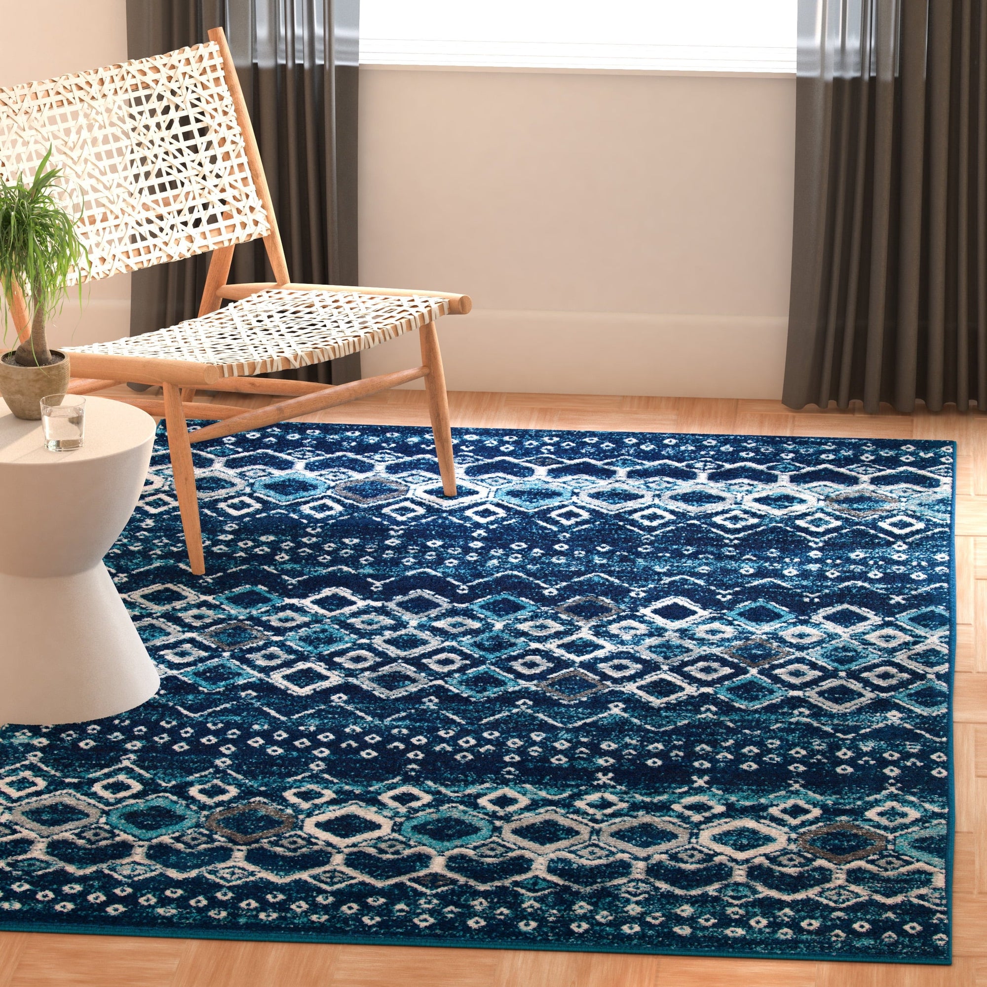 Amsterdam 5x8 Navy Beige Area Rug - From Where - 