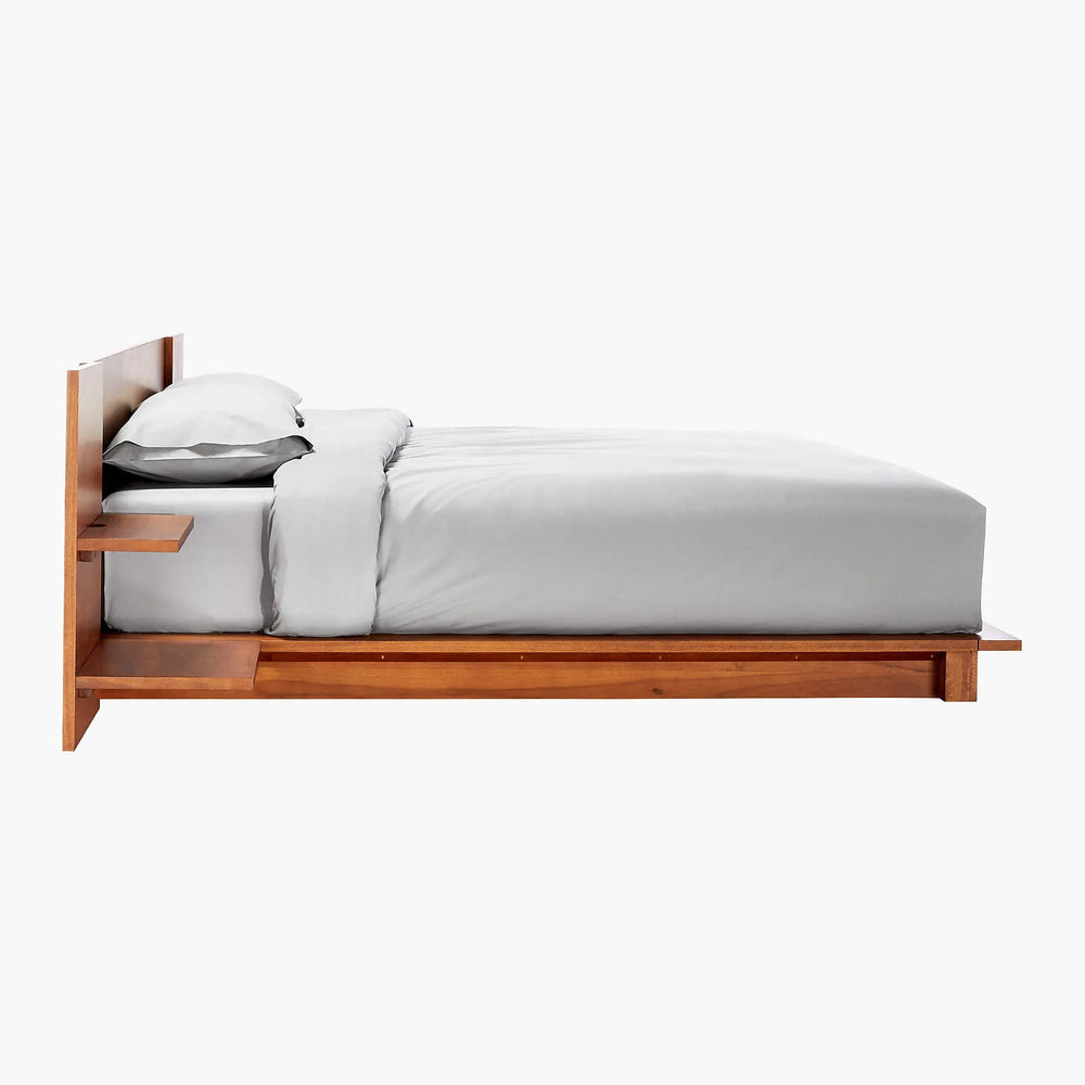 Andes Acacia Wood Platform Bed with Nightstands - From Where Finds - 