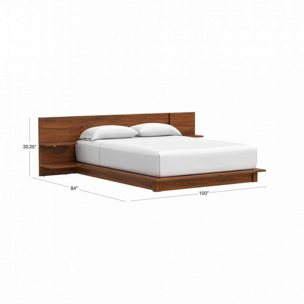 Andes Acacia Wood Platform Bed with Nightstands - From Where Finds - 