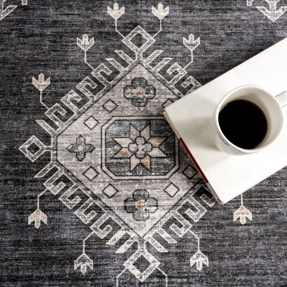 Andrea Bordered Spill Proof Washable Rug - From Where Finds - 