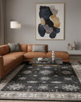 Andrea Bordered Spill Proof Washable Rug - From Where Finds - 