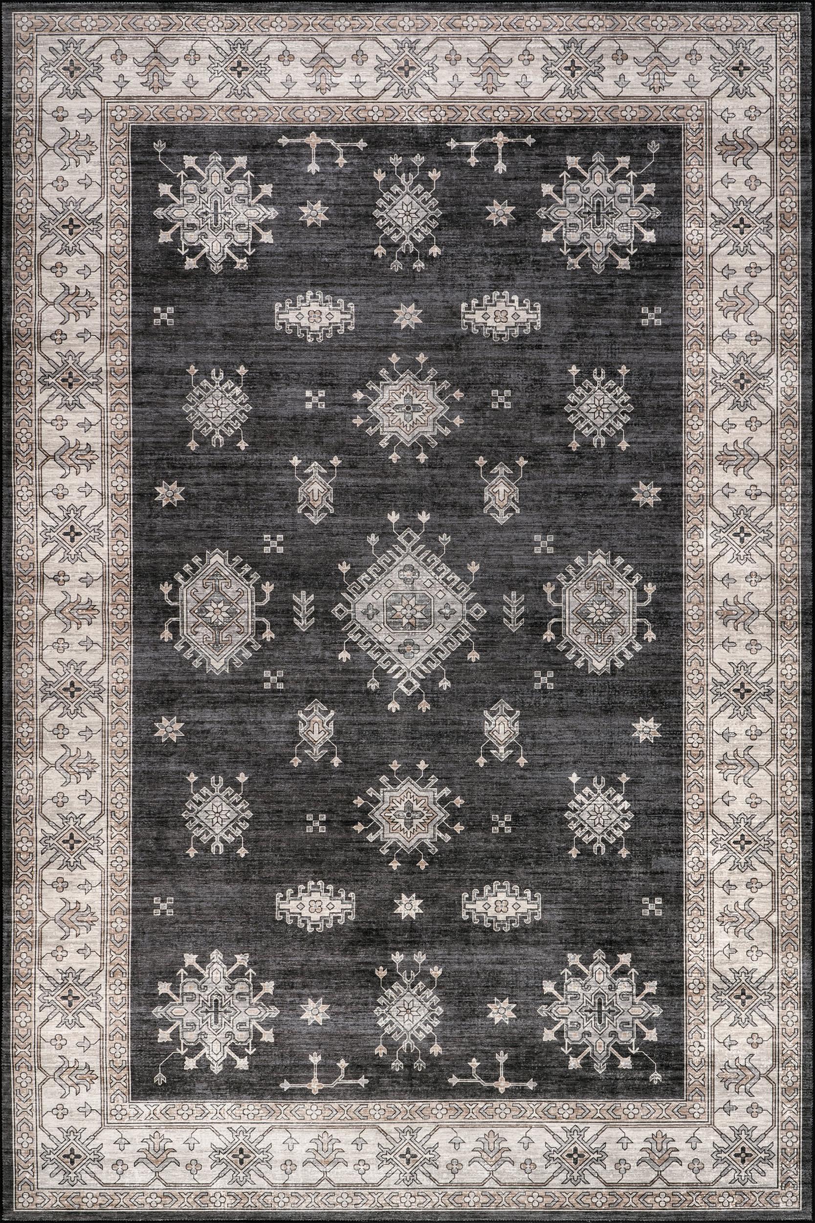 Andrea Bordered Spill Proof Washable Rug - From Where Finds - 