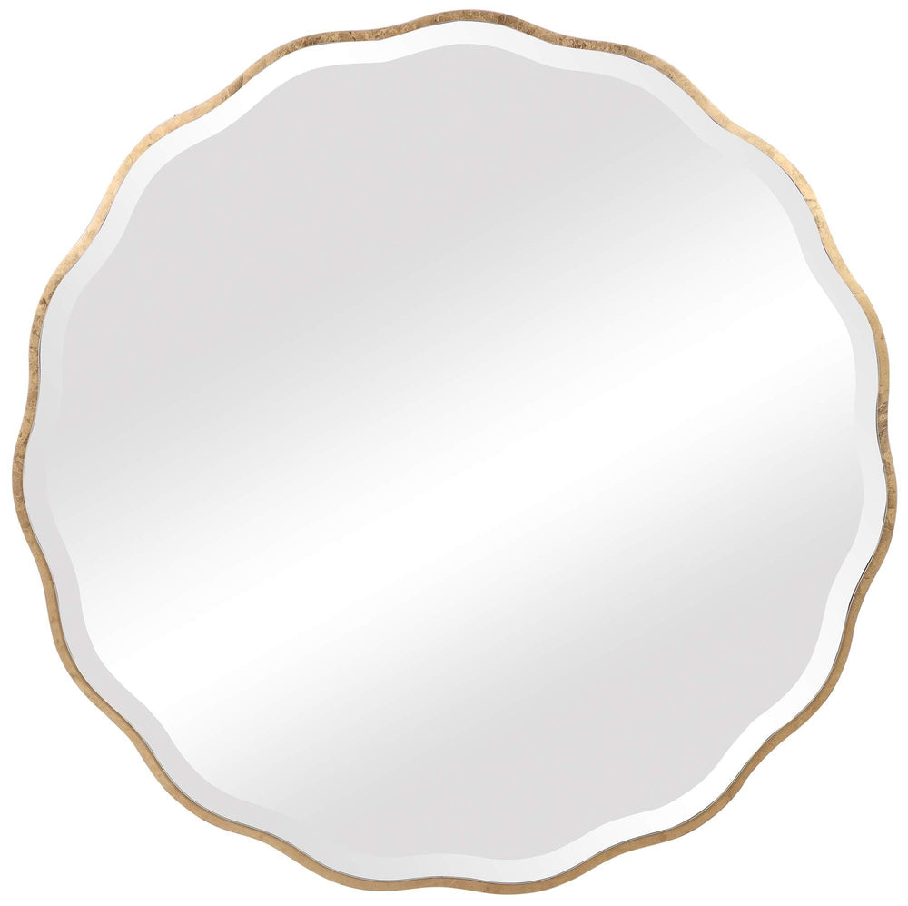 Aneta Aged Gold Scalloped Mirror - From Where Finds - 