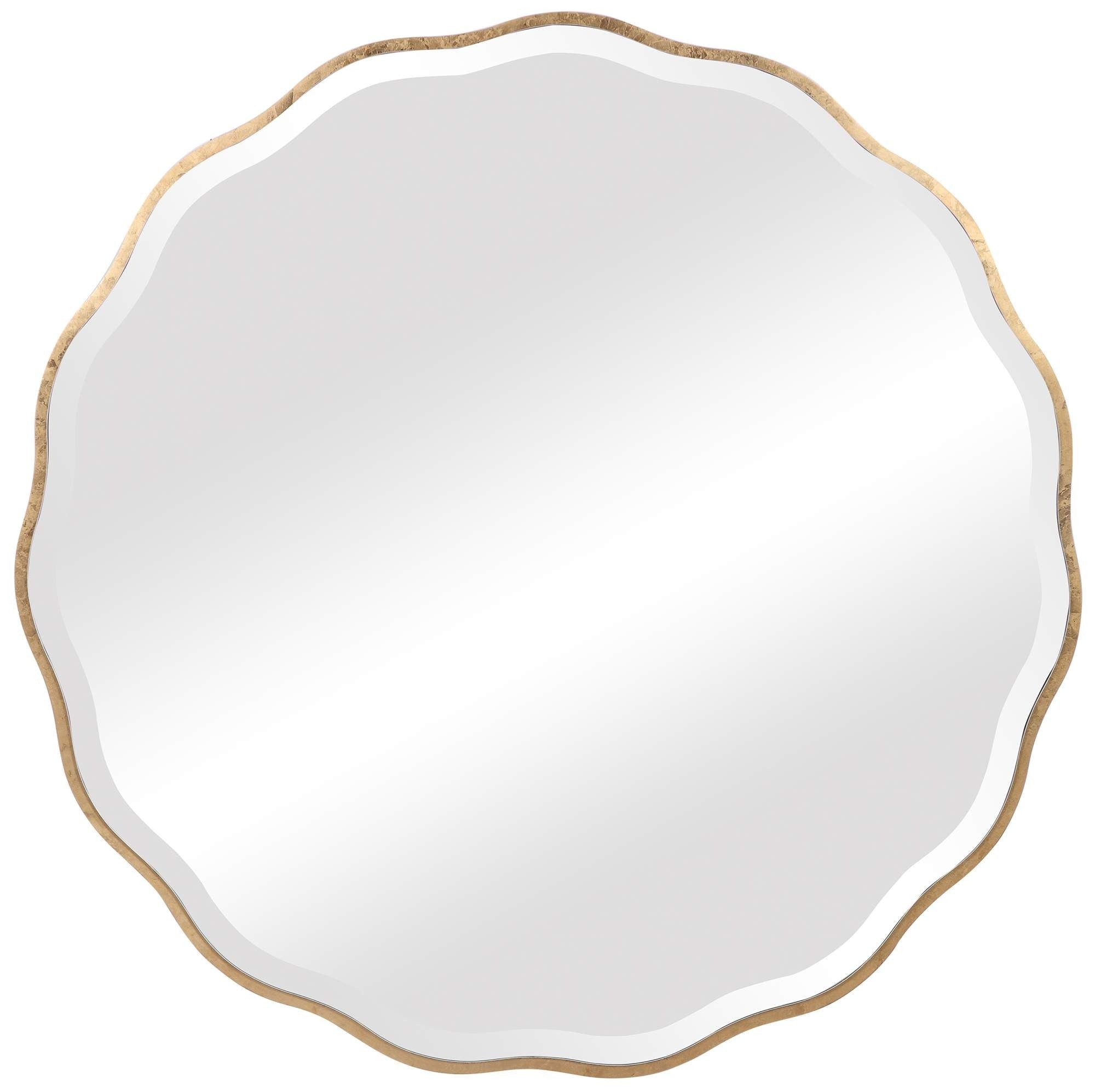 Aneta Aged Gold Scalloped Mirror - From Where Finds - 