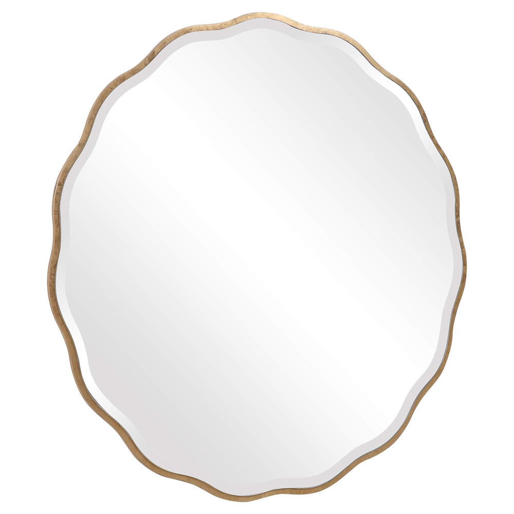 Aneta Aged Gold Scalloped Mirror - From Where Finds - 