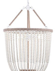 Angie 3 Light Cream Beaded Pendant Light - From Where - 