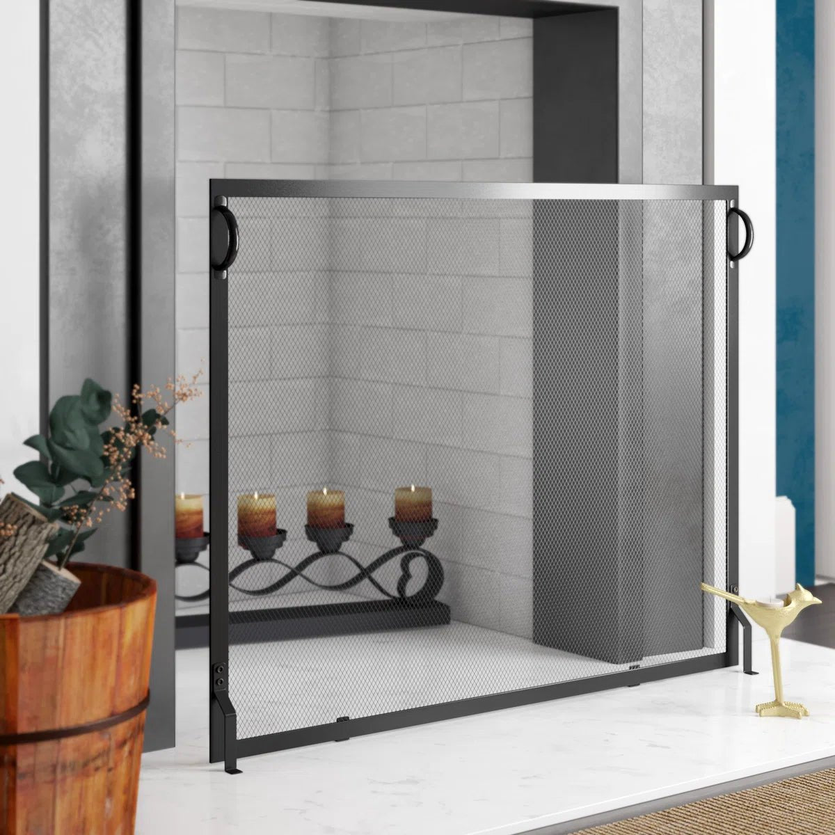 Anja Iron Fireplace Screen - From Where - 