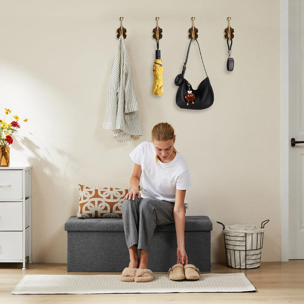 Antique Brass Wall Hooks (Set of 8) - From Where - 