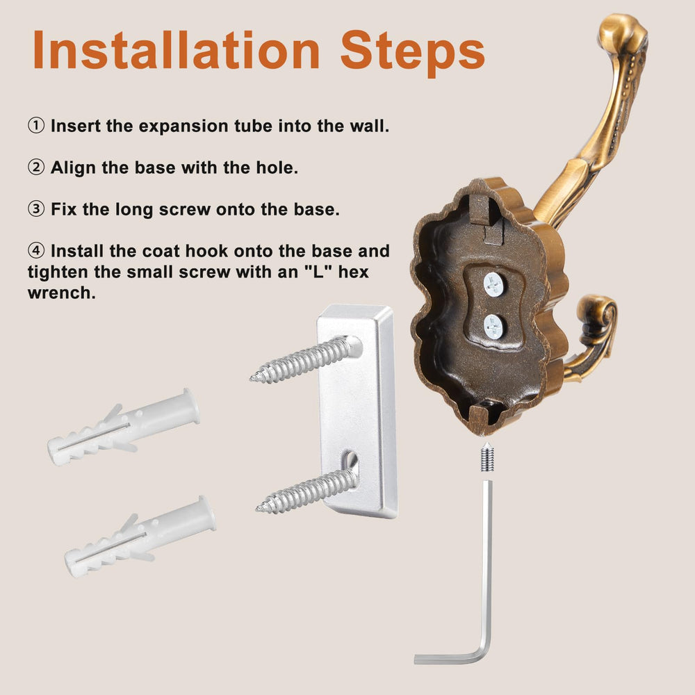 Antique Brass Wall Hooks (Set of 8) - From Where - 