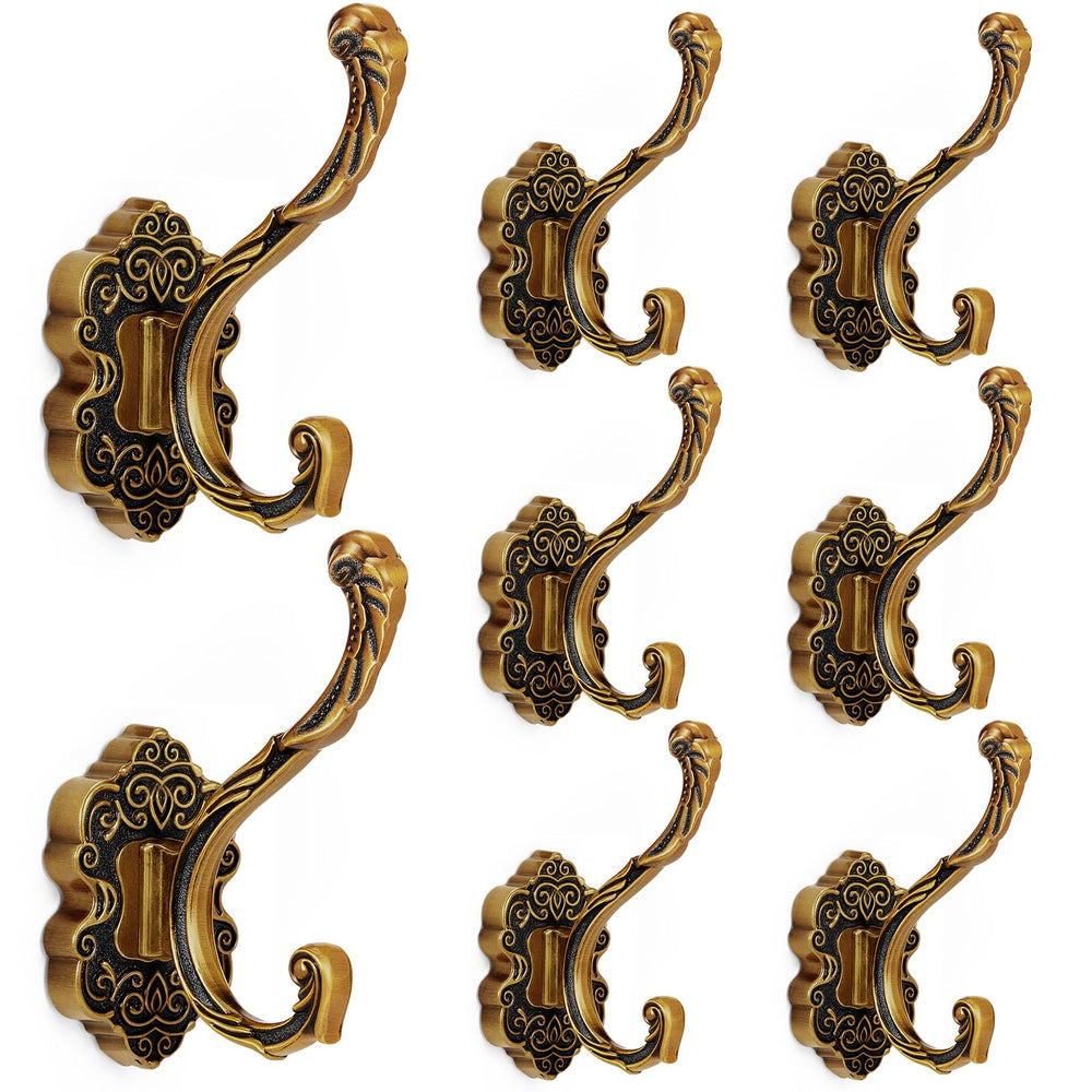 Antique Brass Wall Hooks (Set of 8) - From Where - 