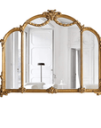 Antique Carved Tri - Fold Mirror - From Where - 