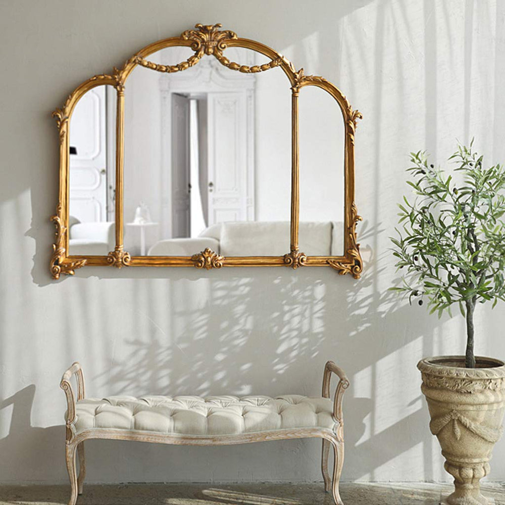Antique Carved Tri - Fold Mirror - From Where - 