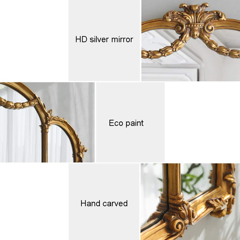 Antique Carved Tri - Fold Mirror - From Where - 