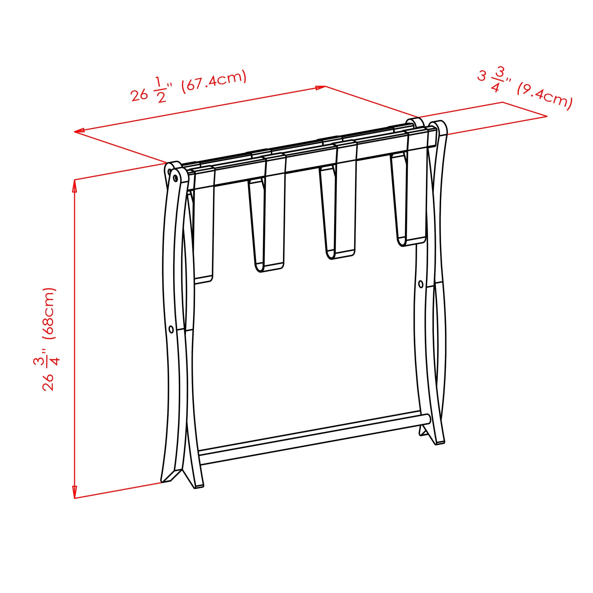 Antique Walnut Folding Luggage Rack - From Where - 